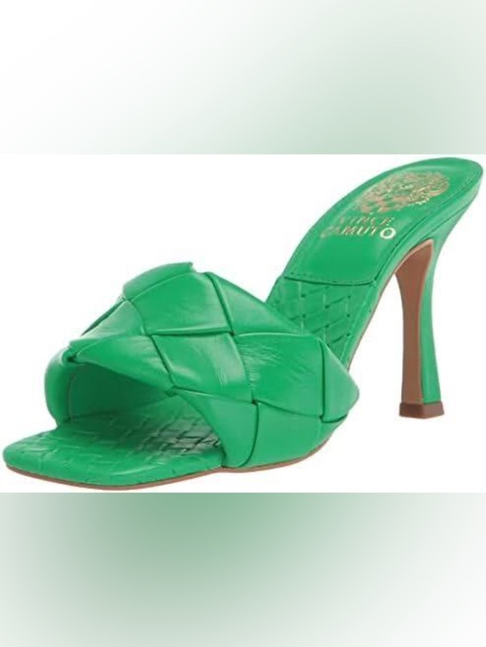 Vince Camuto BreLanie Braided Bright Green Braided Slide Heels